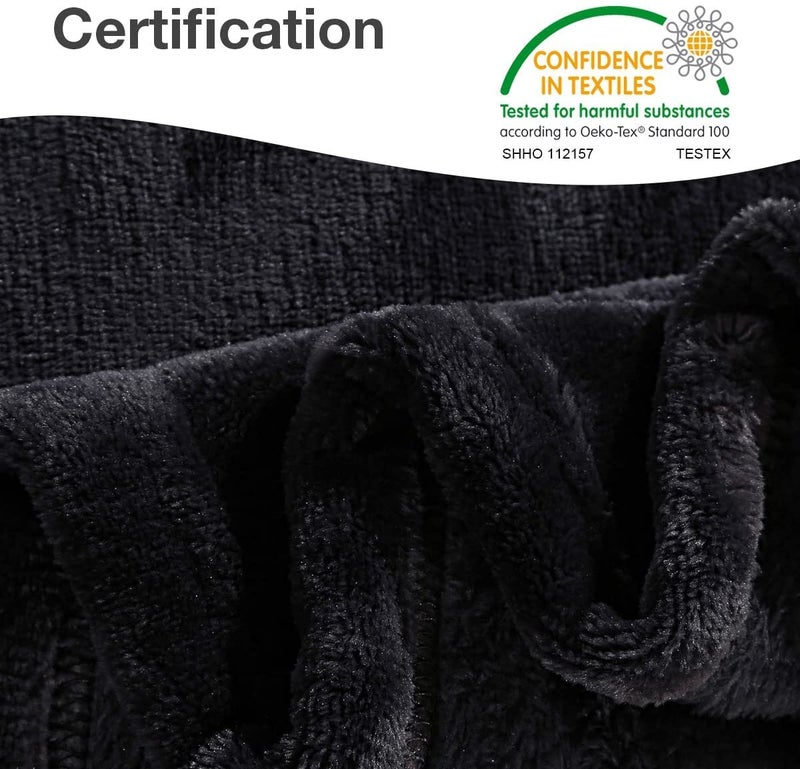 HYSEAS Flannel Fleece Throw Blanket Dark Grey - Super Soft Plush Microfiber Solid Blanket for Couch, Bed, Chair, Sofa - Fuzzy Cozy Lightweight - 50x60 Inch - Image 4
